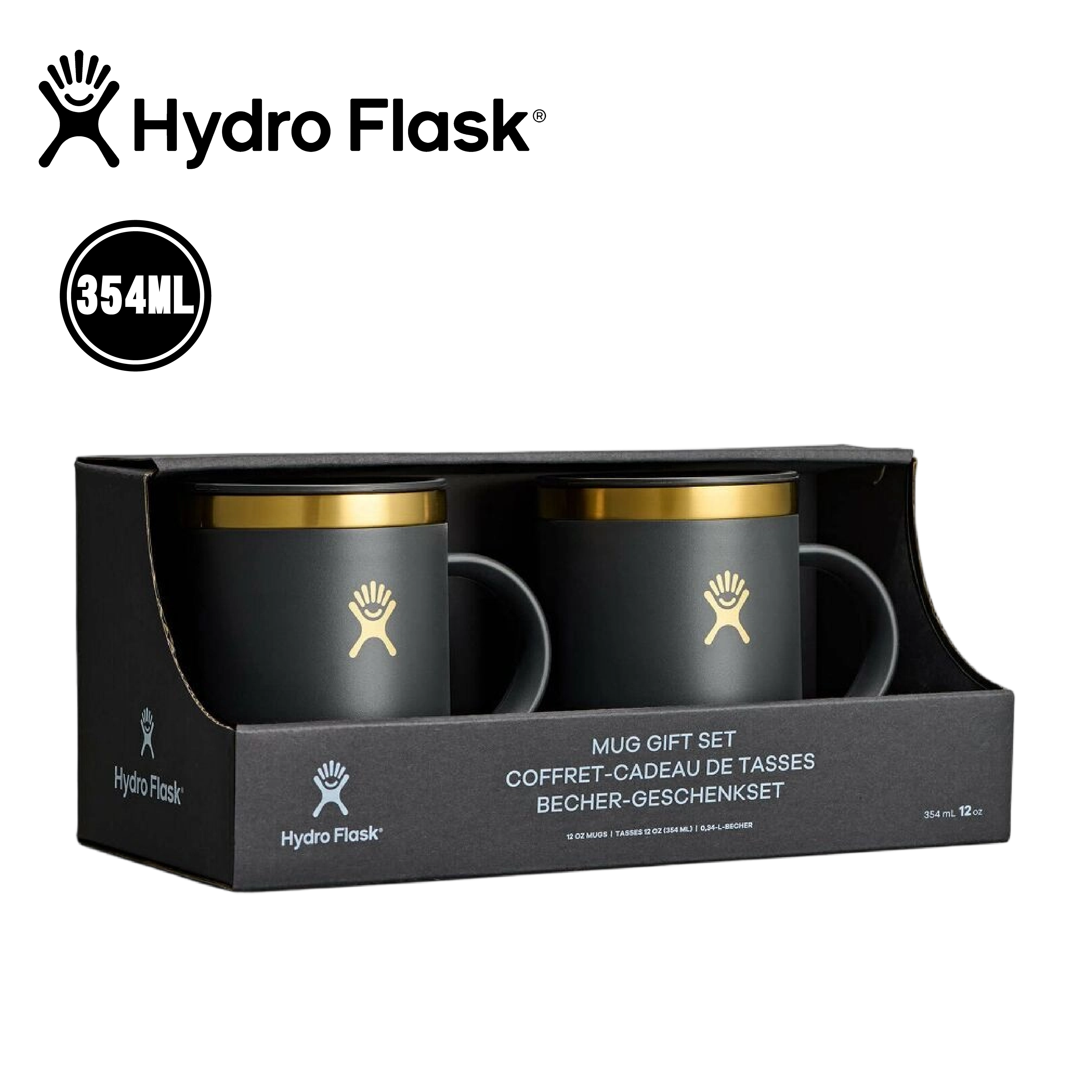 Hydro Flask 美國 保溫馬克杯禮盒組(2入) 12oz/354ml (黑金色) 52HFH25M12CPBUN