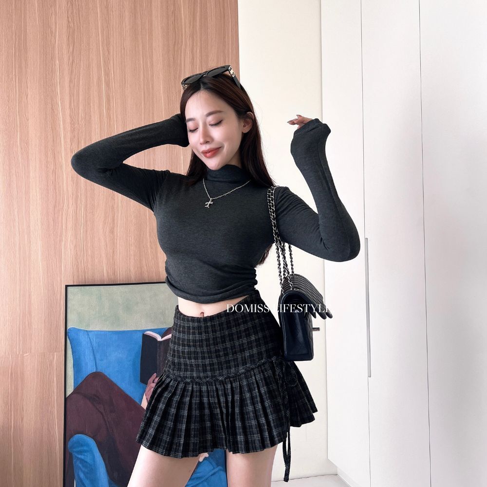 【企鵝領內磨毛】DOMISS保暖推薦! 磨毛長袖上衣-4色 發熱衣 長袖打底衣 (現貨)