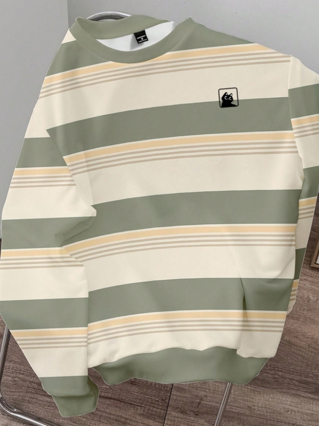 KADMAX大尺碼-秋冬長袖可愛貓咪線條大學TEE〈KSMS2602〉