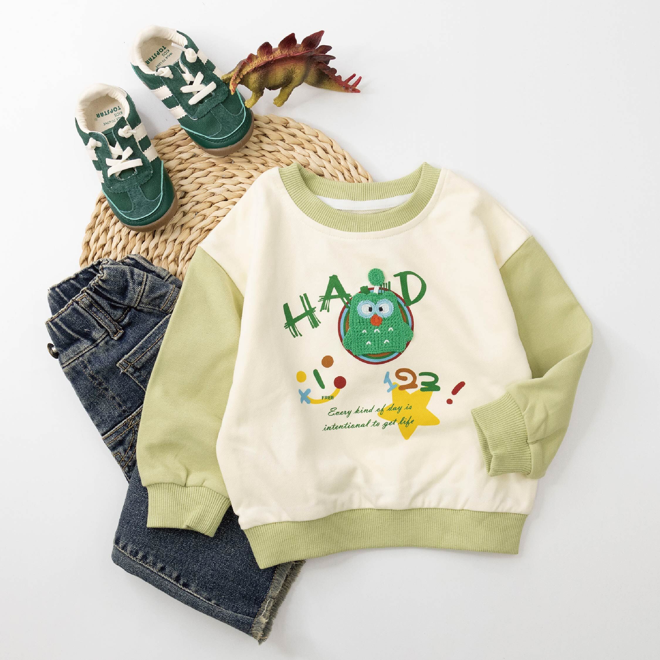 【H35787】逗趣編織小動物舒適上衣