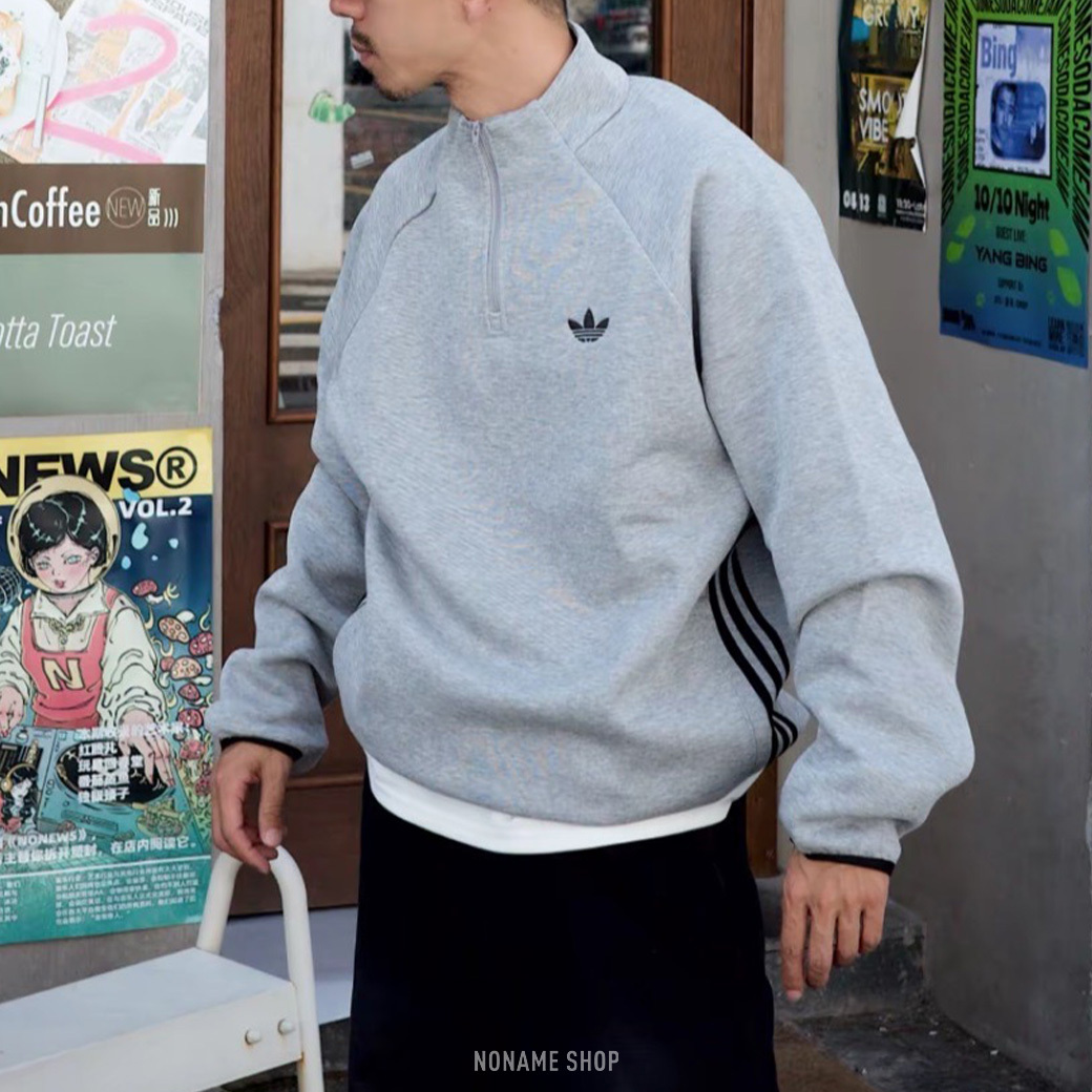 ADIDAS ORIGINALS ADICOLOR SS25 科技棉 半開襟 拉鍊 長袖 (男款)