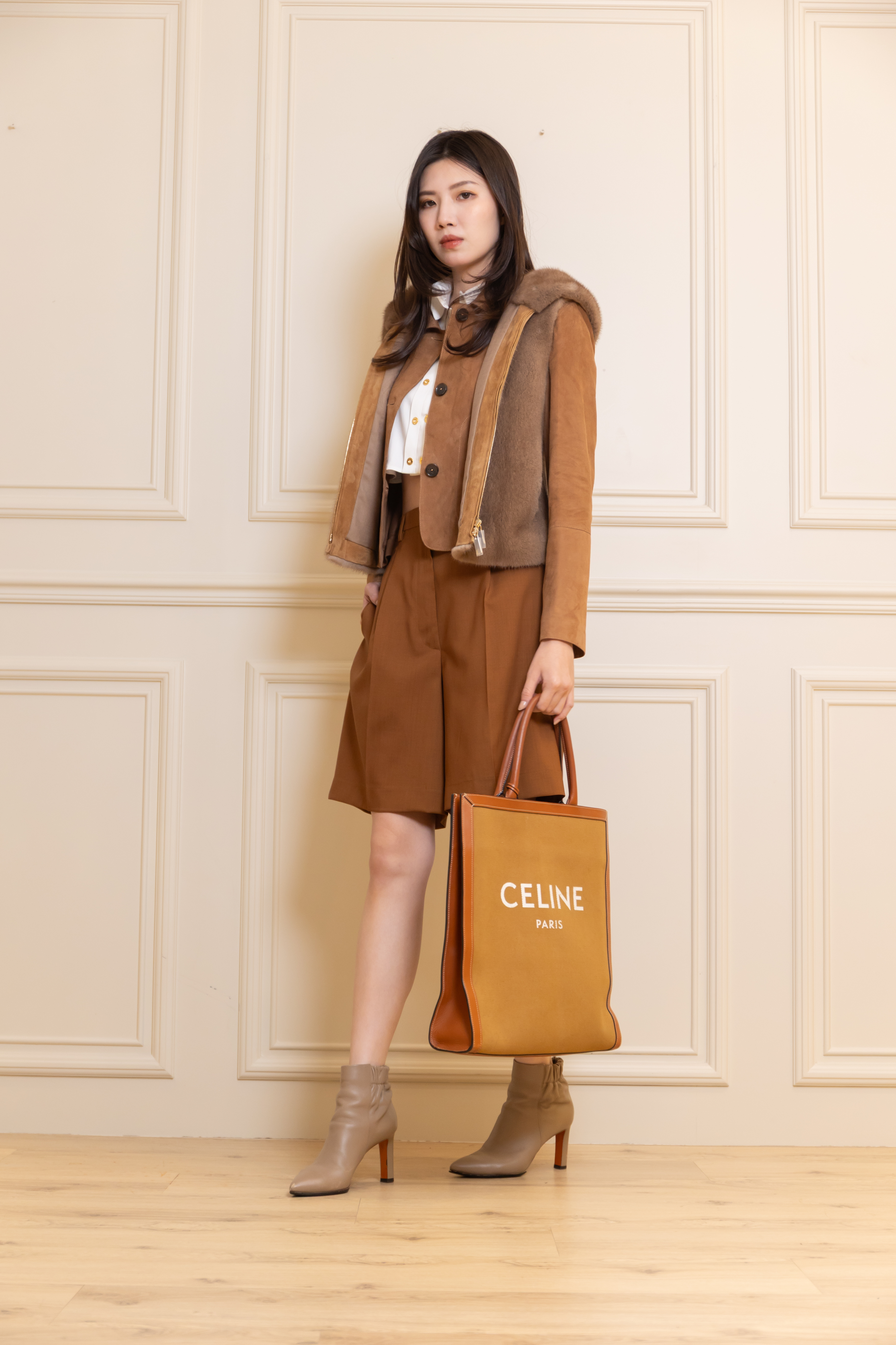 MANZONI 24 連帽皮草背心