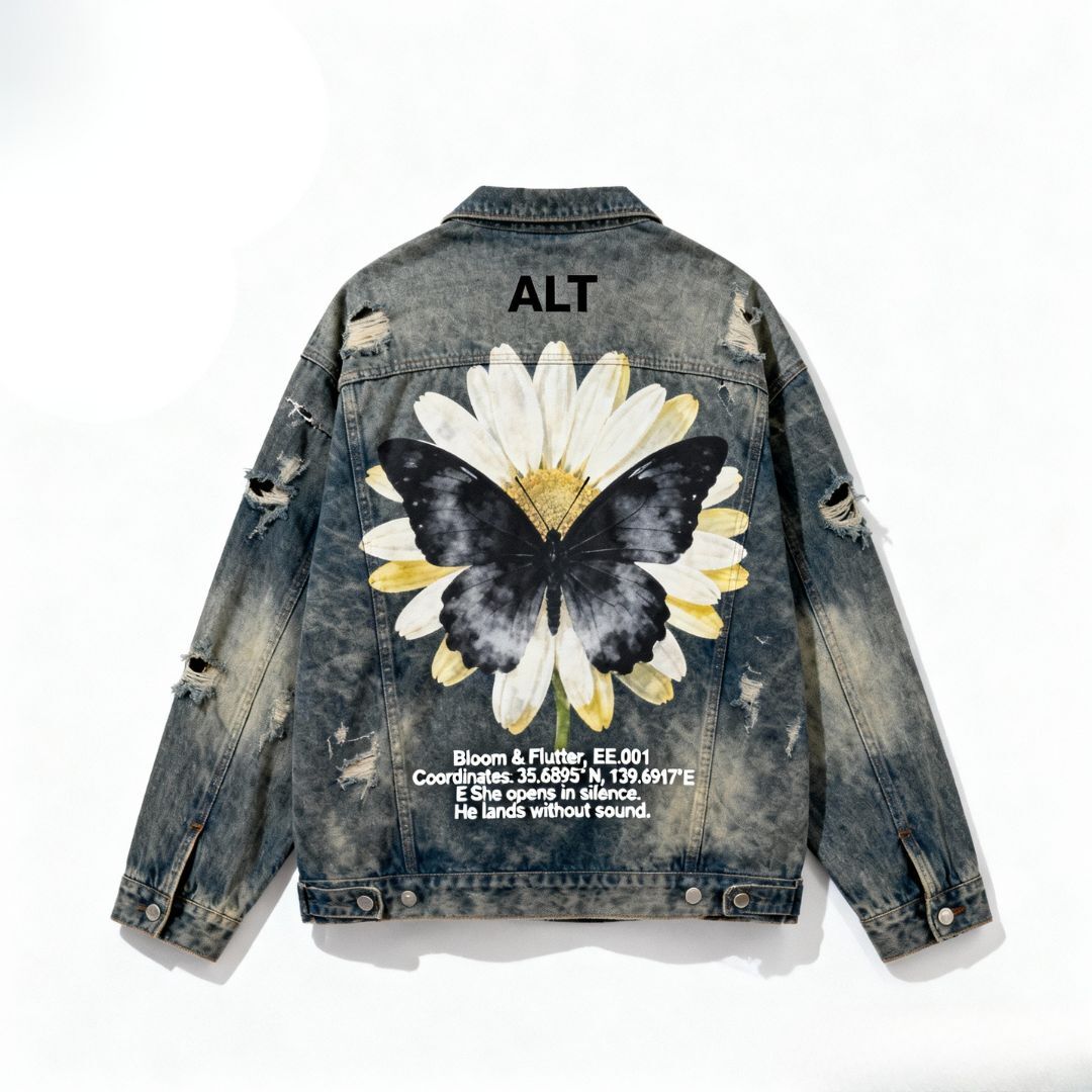 Bloom & Flutter 靜默花開 水洗牛仔外套