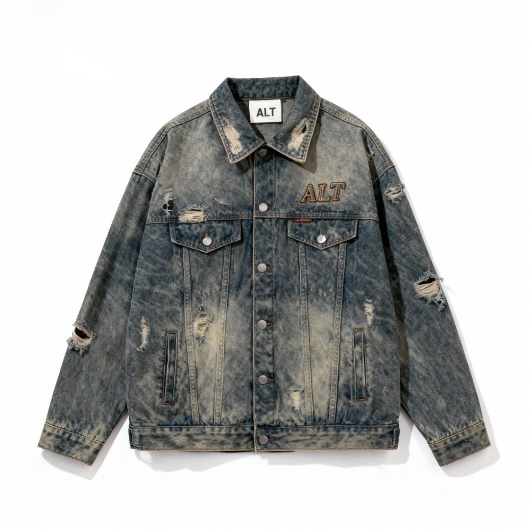 Bloom & Flutter 靜默花開 水洗牛仔外套