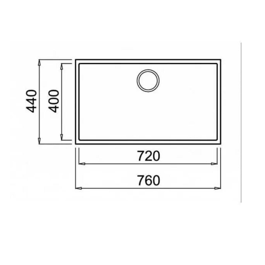 Elleci Quadra 130 Undermount Ghisa花崗岩石黑色廚房枱底鋅盆 (不包括安裝)