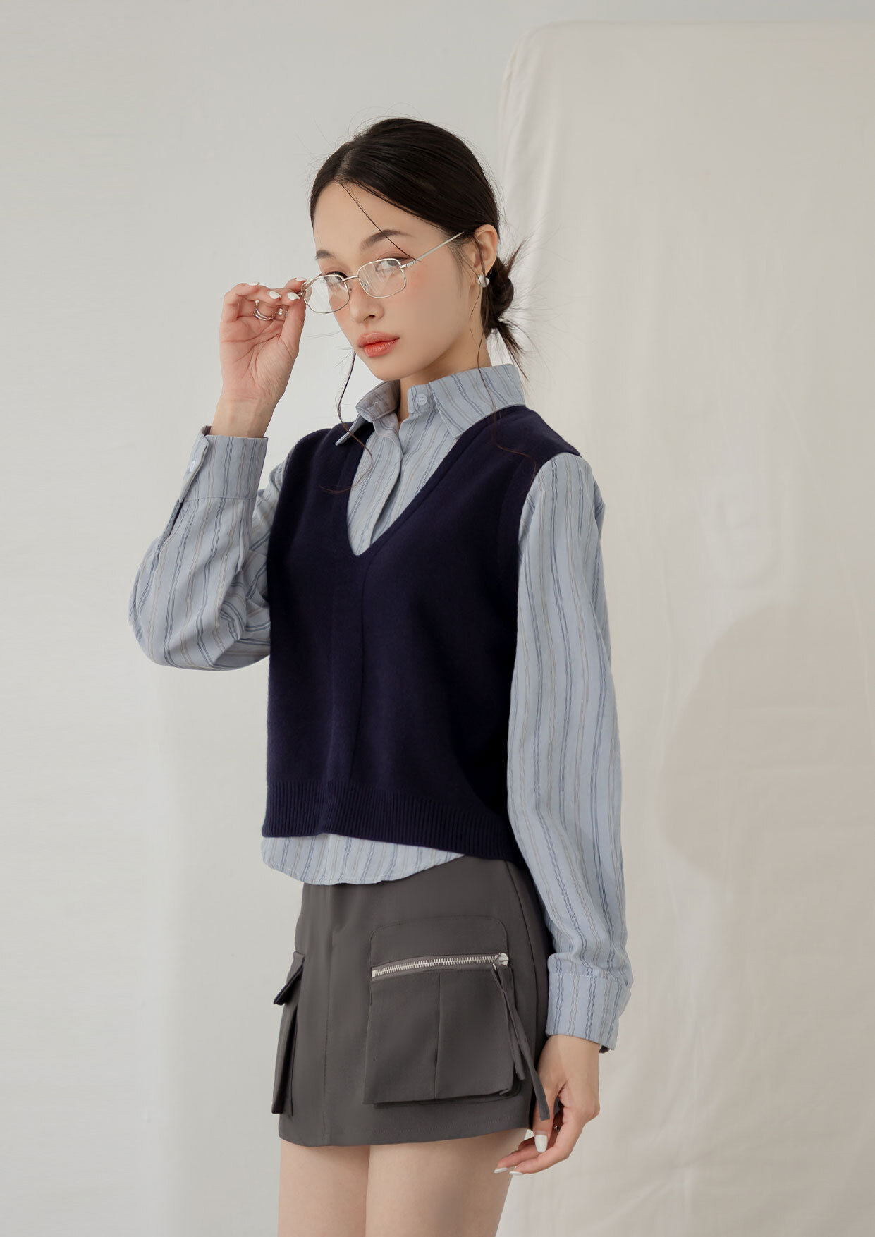 毛衣背心兩件式襯衫上衣