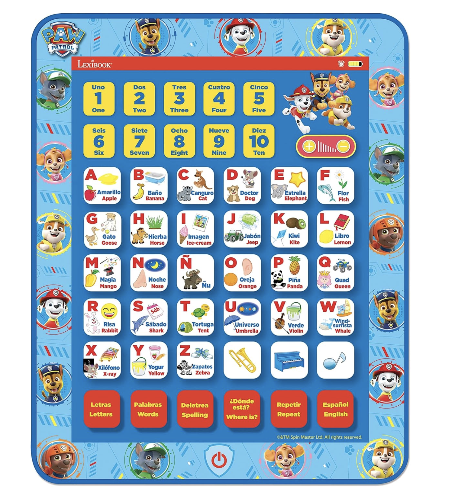 LEXiBOOK Paw Patrol 教育雙語英語/西班牙語互動學習平板電腦玩具