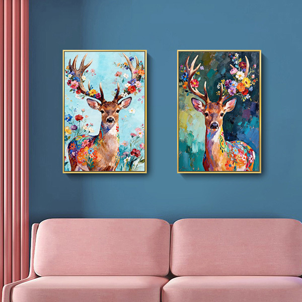 花鹿之森無框掛畫