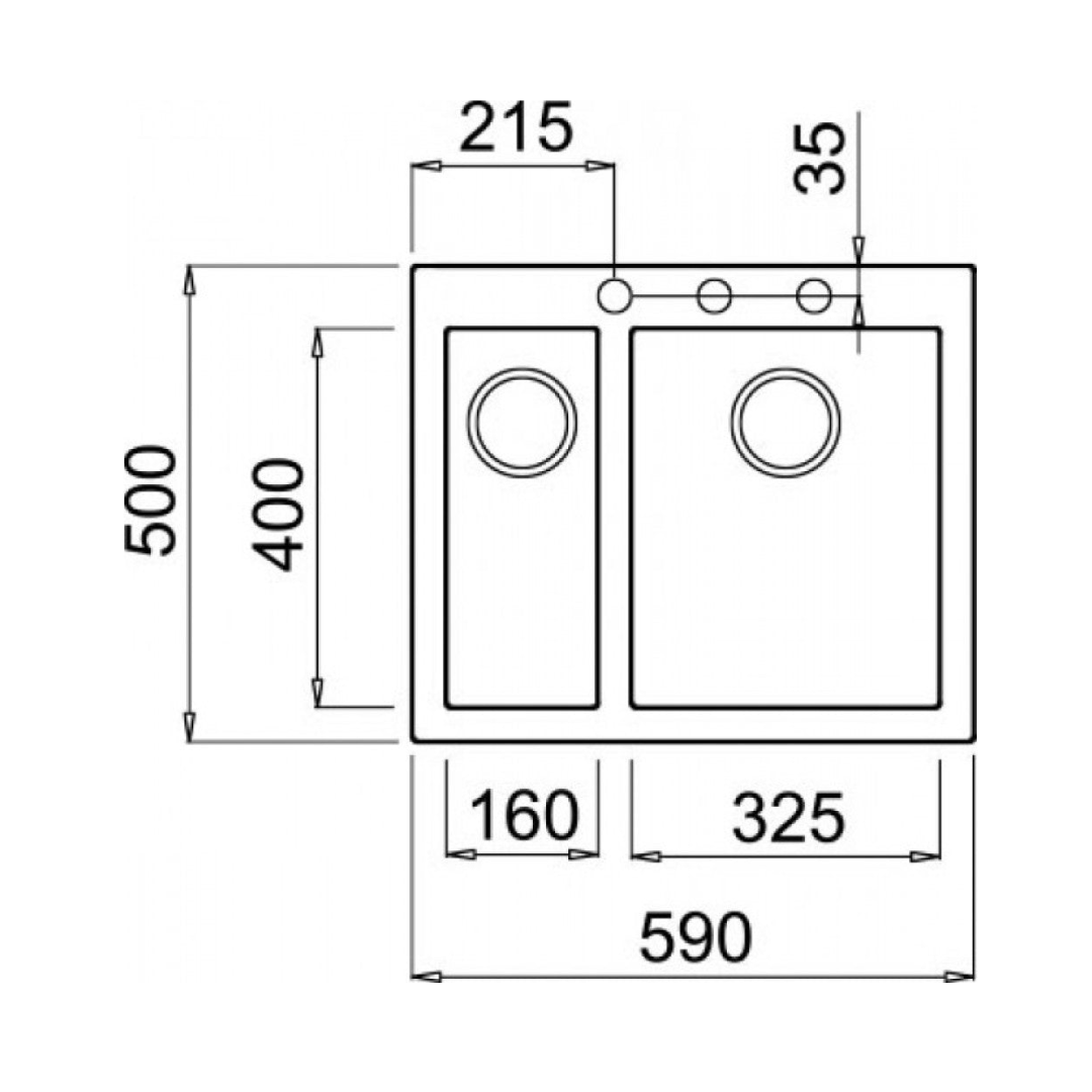 Elleci Quadra Standard 150 Ghisa花崗岩石黑色廚房枱上鋅盆 (不包括安裝)