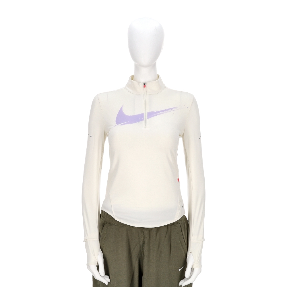 Nike Swift Df Uv Hz Top 女款 米色 立領 防曬 快乾 運動 長袖 IO0252-047