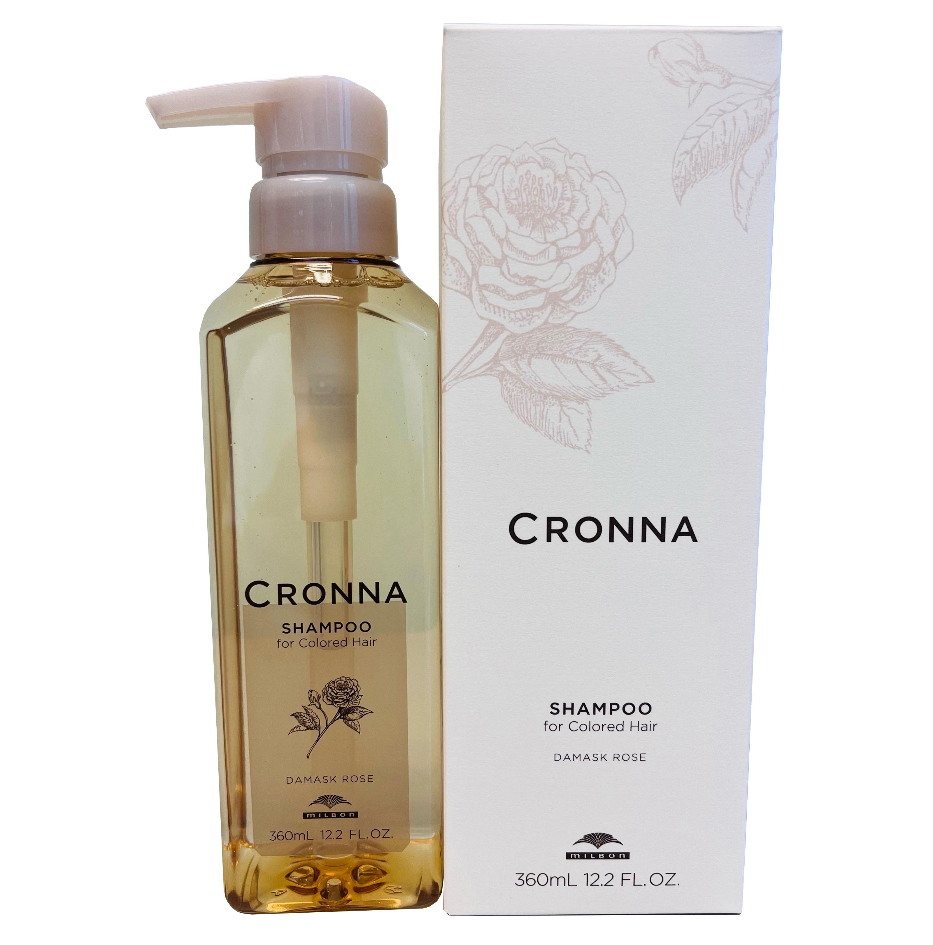 日本 Milbon  Cronna Shampoo 360ml 大馬士革玫瑰護色洗髮水
