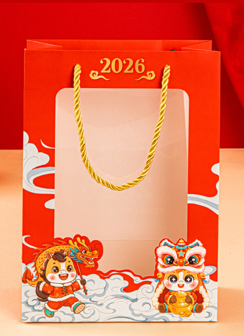 2026新馬年透明櫥窗禮物袋 18*10*25CM NY2813