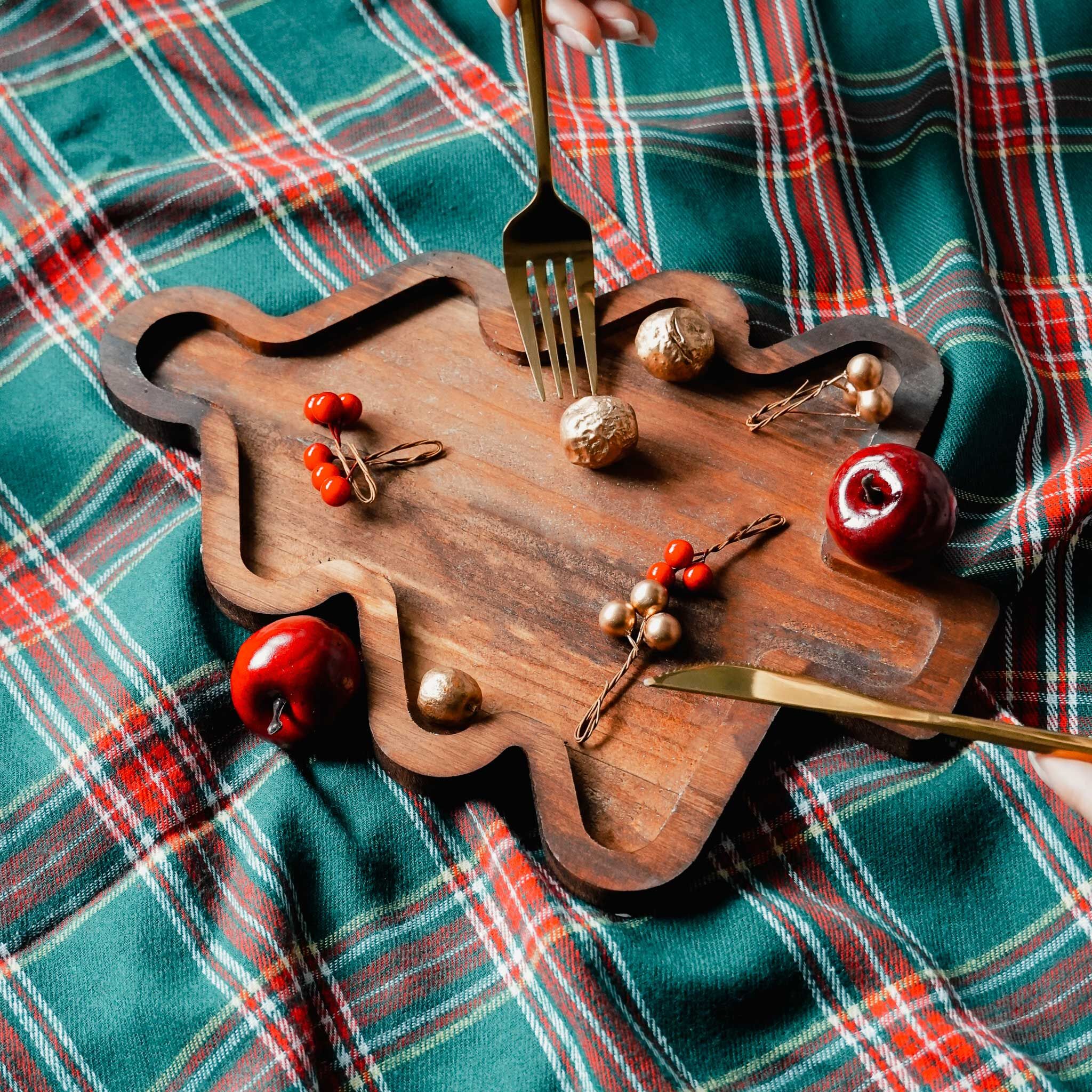 聖誕造型甜點木盤