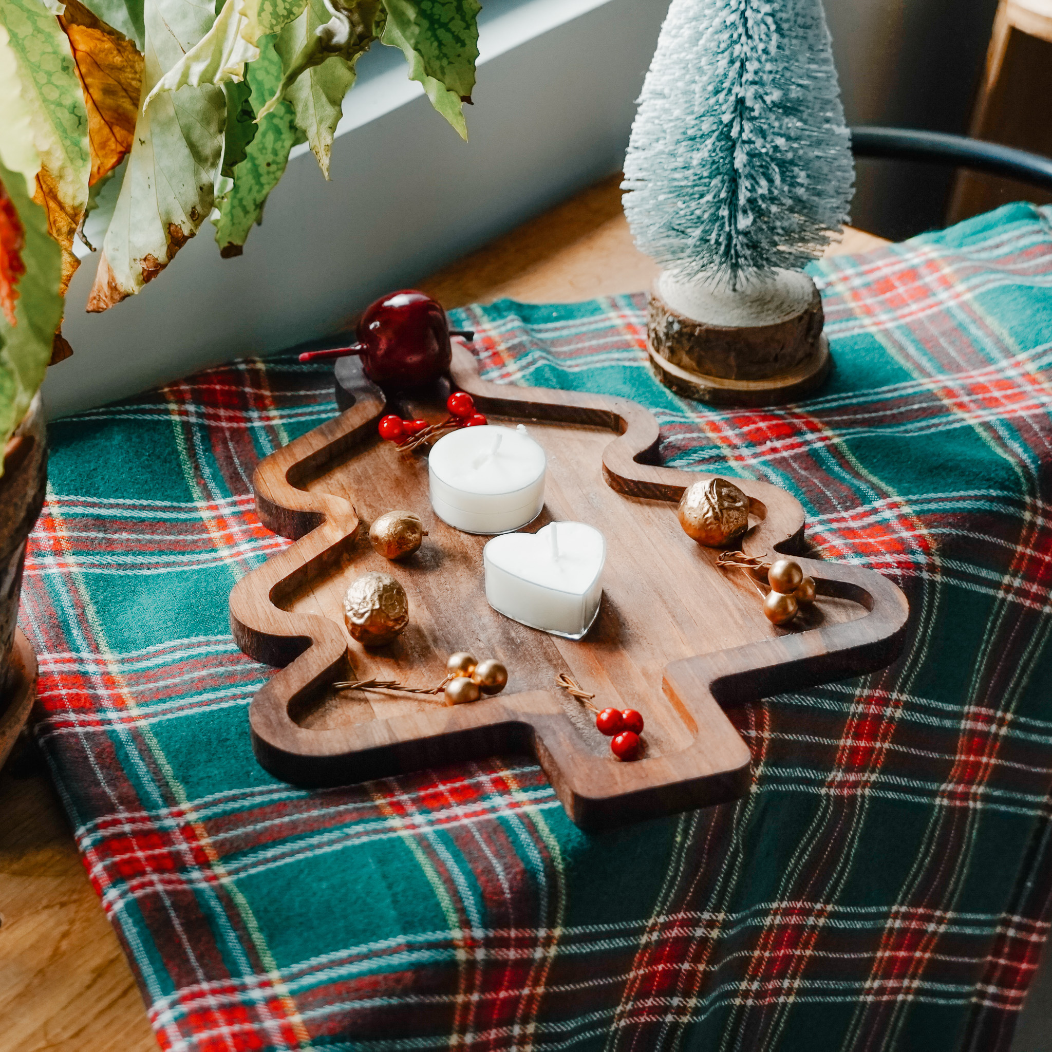 聖誕造型甜點木盤