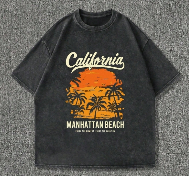 KADMAX大尺碼-大碼男圓領夏季棕梠樹短袖TEE〈KSMS2604〉