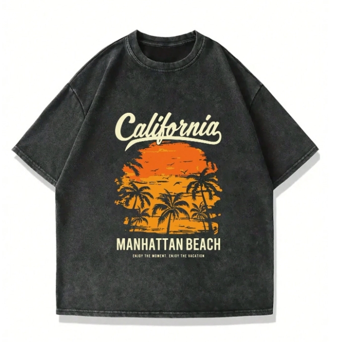 KADMAX大尺碼-大碼男圓領夏季棕梠樹短袖TEE〈KSMS2604〉