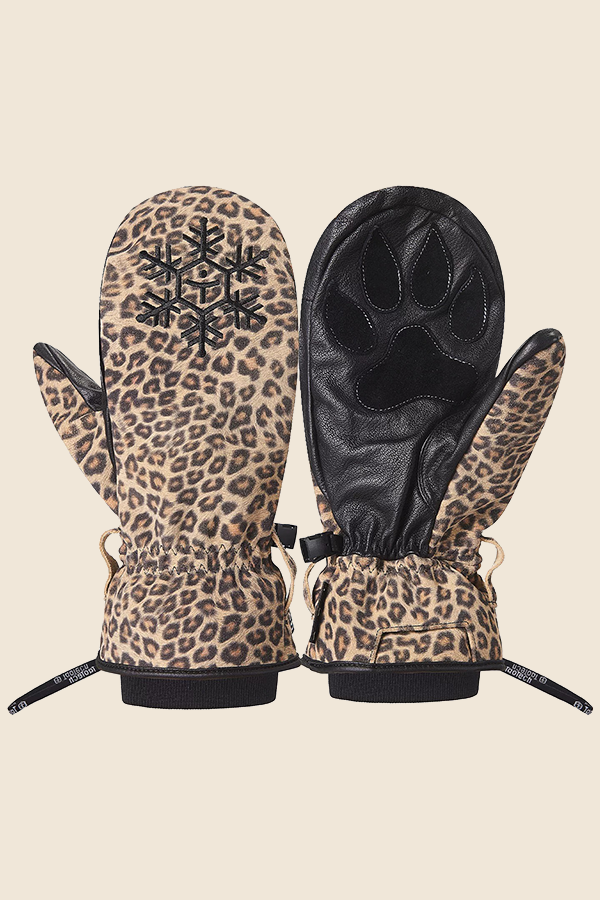 TAOTECH-全牛皮滑雪手套－豹紋
