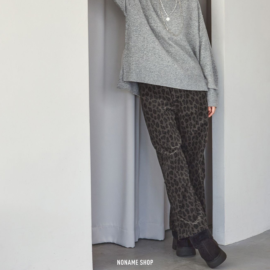 niko and... 日系 印花 燈芯絨 豹紋 花花 長褲 四色 (女款)