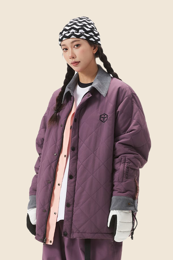 TAOTECH-2L雙面保暖夾克－粉色拼紫色