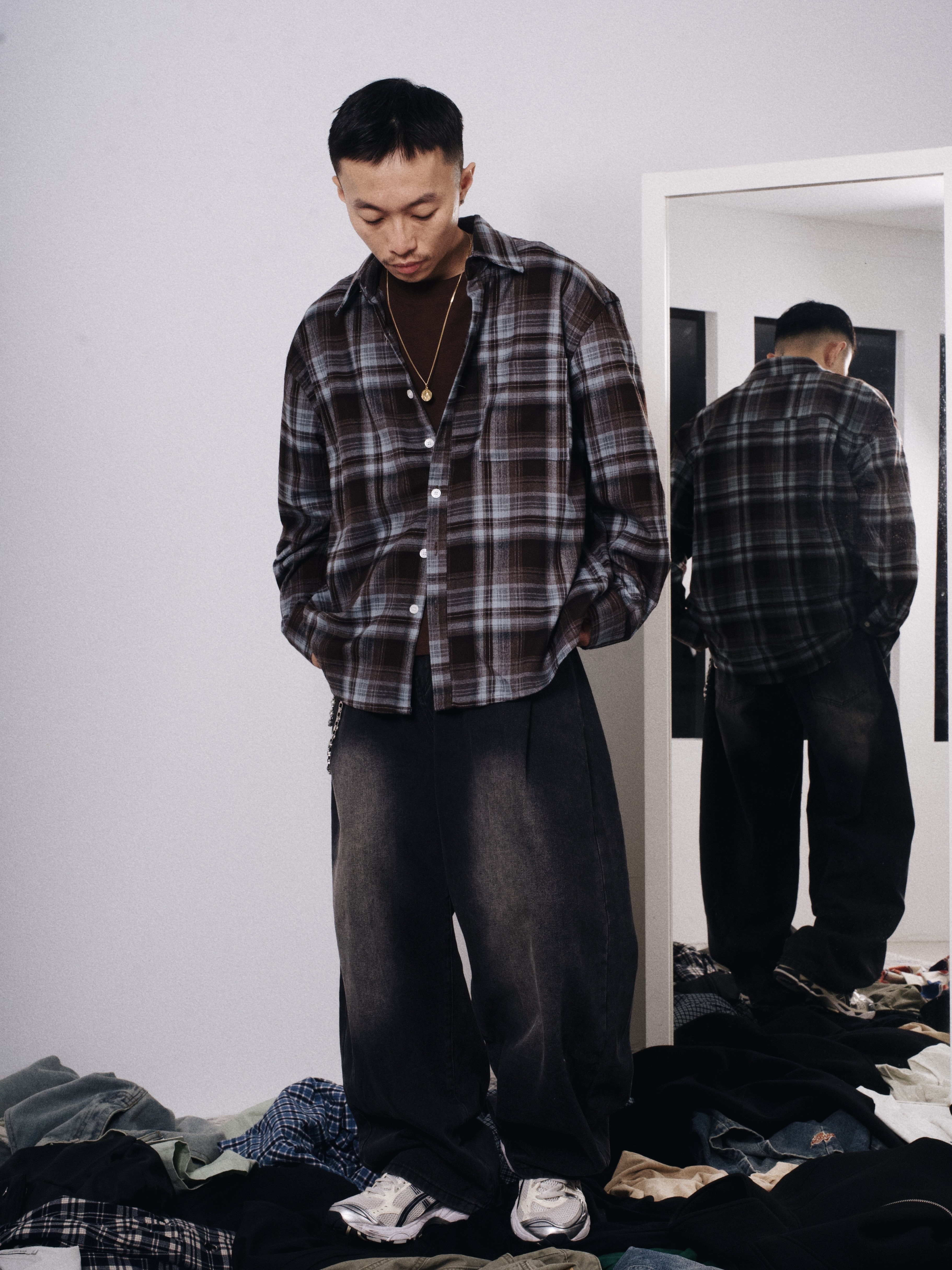 OurPick Gradient Plaid LS Shirt 漸層格紋長袖襯衫 2色
