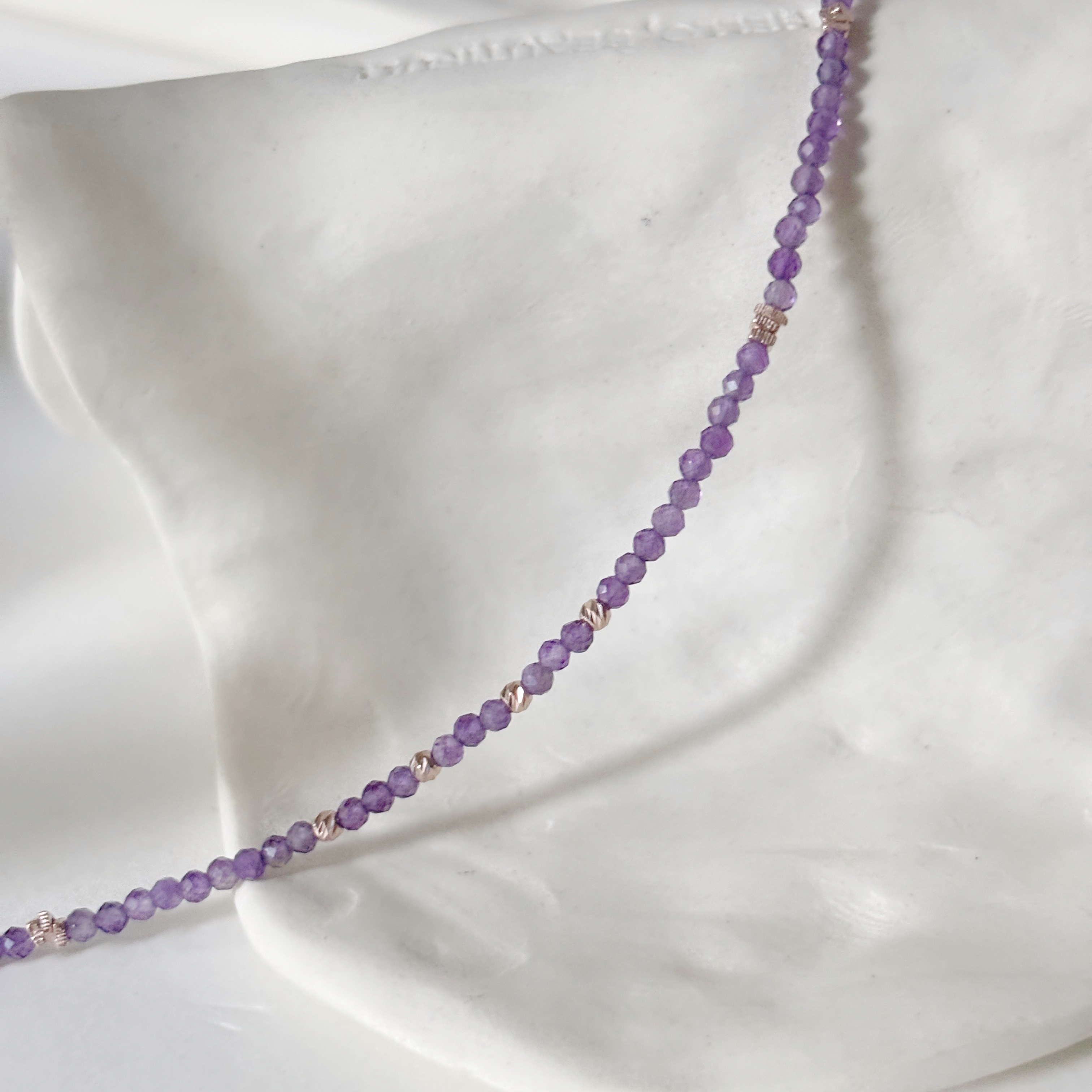 紫水晶碎銀cutting ball手工手環