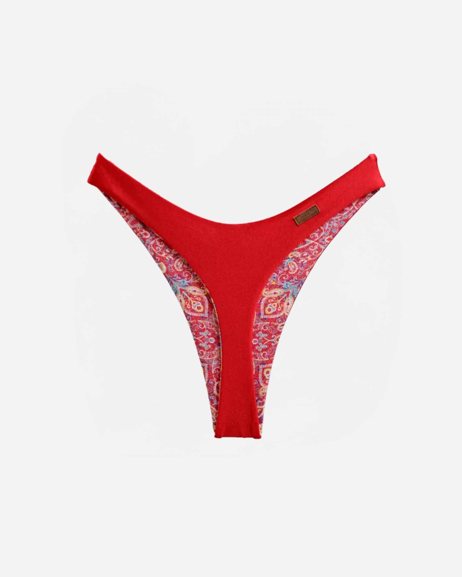 【復古花磚+絲光紅】VVE 雙面丁丁泳褲