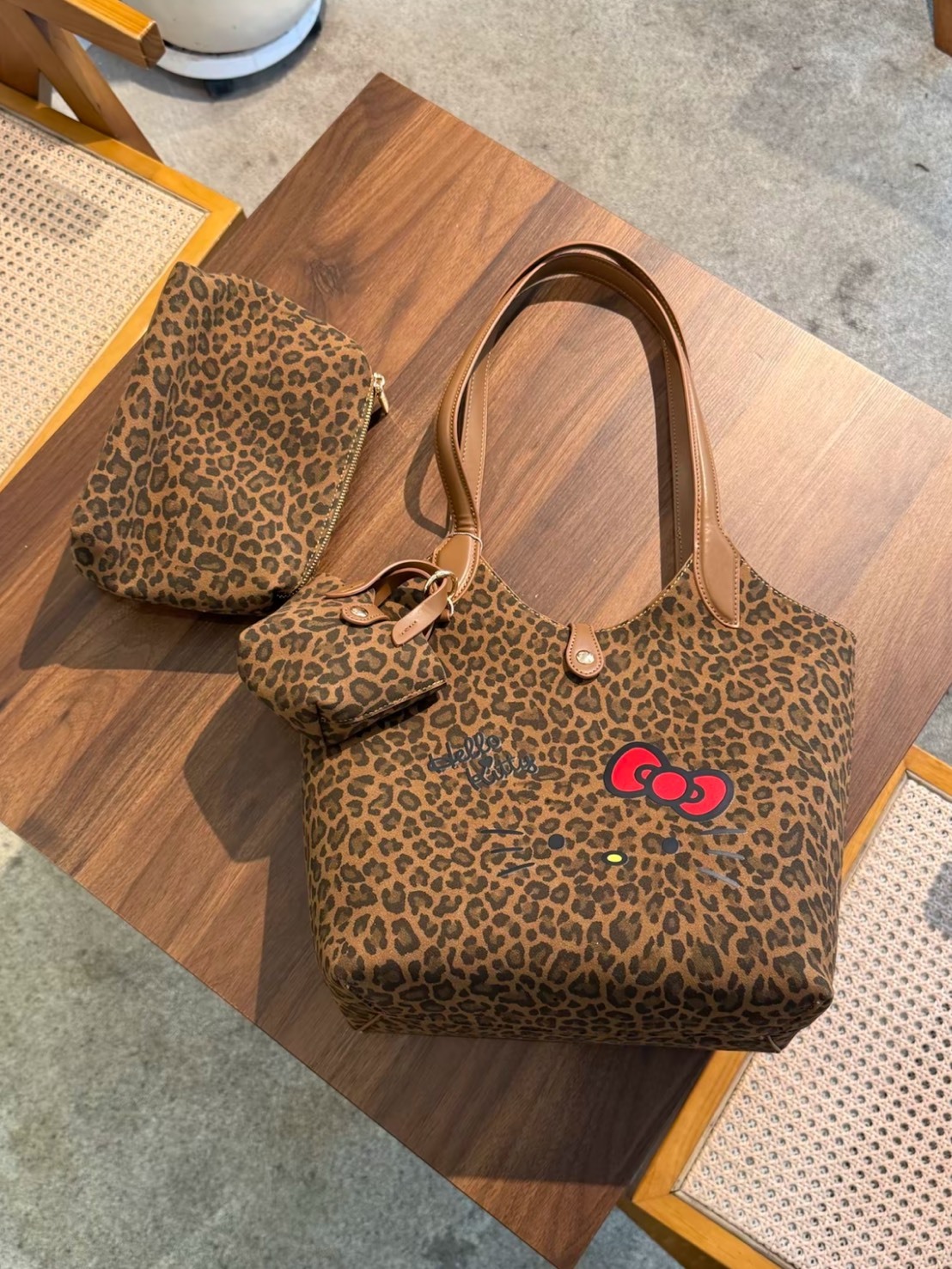 SANRIO 三麗鷗 豹紋 三合一 托特包