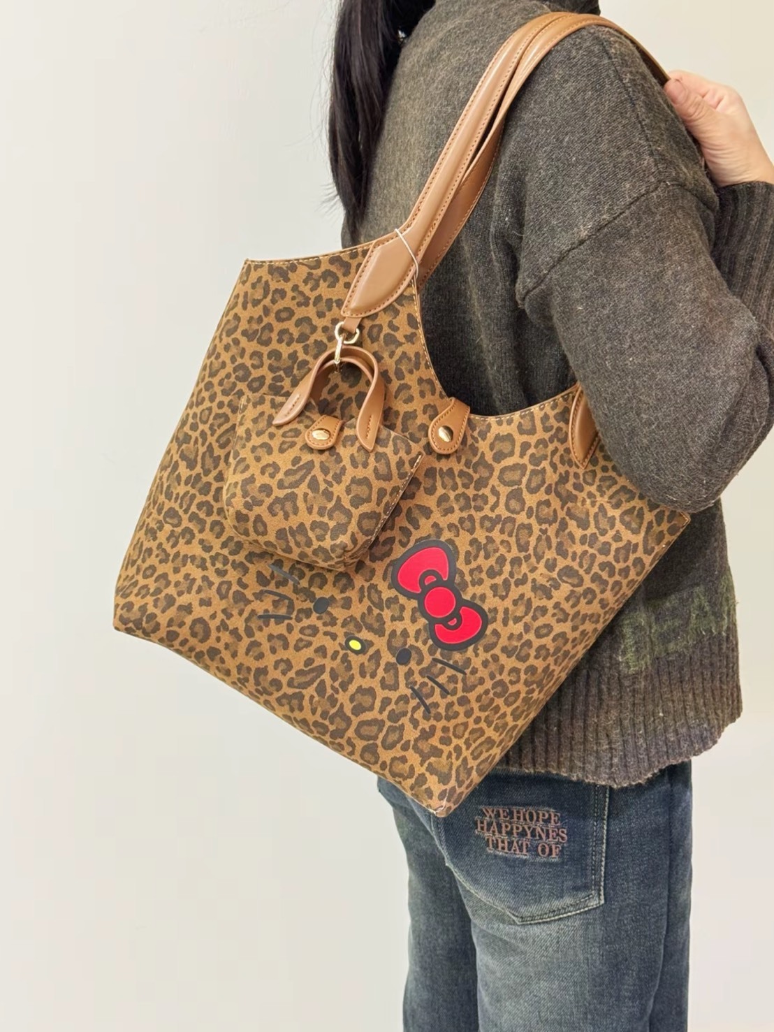 SANRIO 三麗鷗 豹紋 三合一 托特包