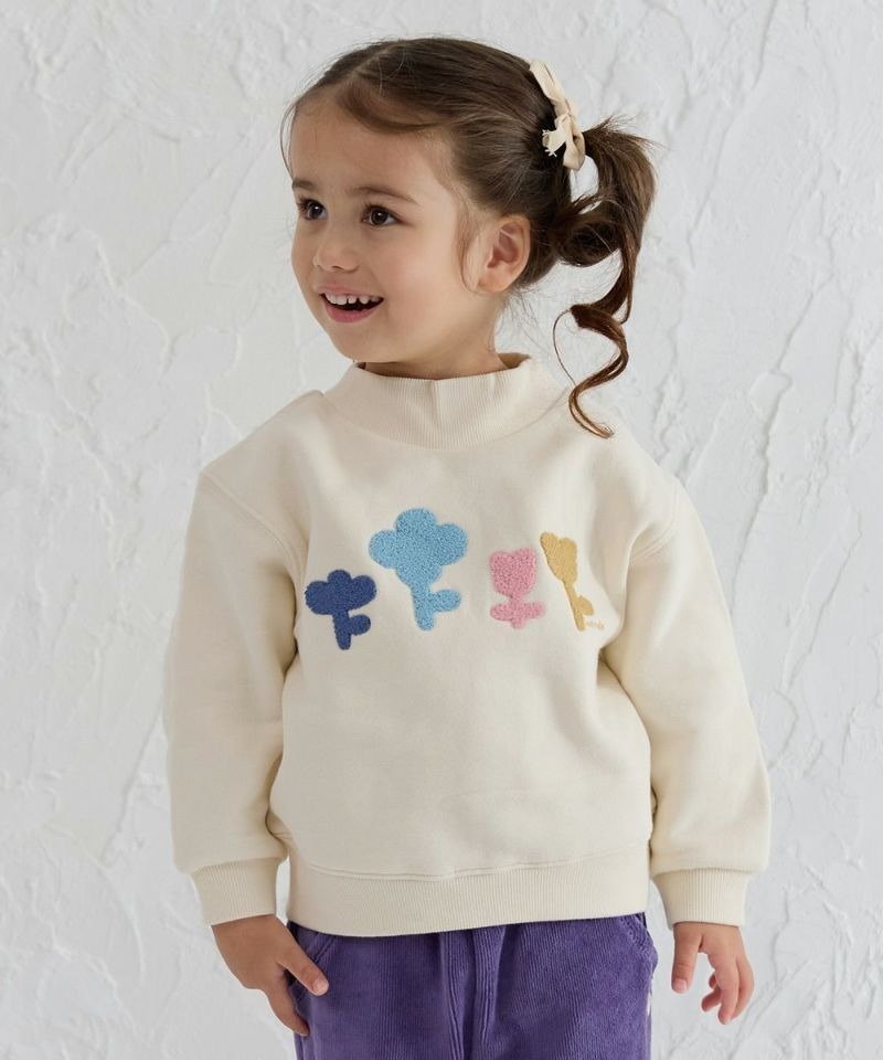 Moimoln☘︎25冬 花卉圖案抓絨上衣｜象牙白