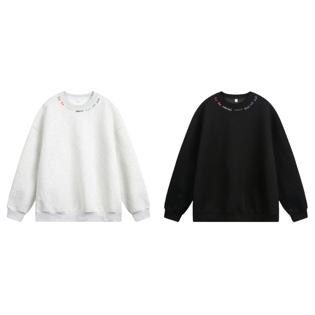 重磅圓領刺繡寬鬆大學T MW3959