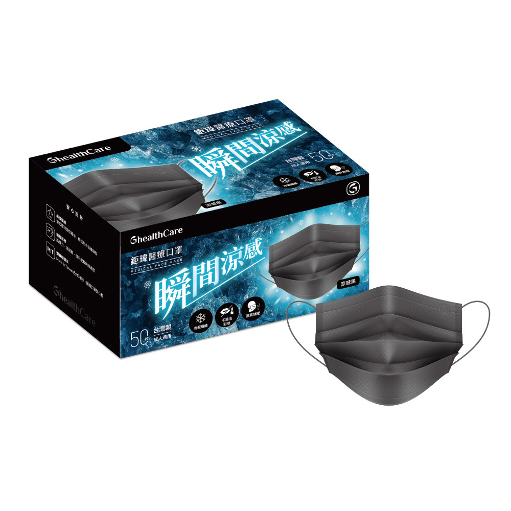 鉅瑋醫療口罩-涼感黑(單入組/2入組)