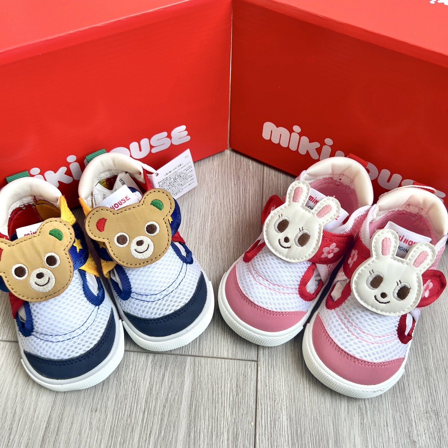 𝐌𝐢𝐤𝐢 𝐇𝐨𝐮𝐬𝐞 立體熊兔魔術貼網面鞋
