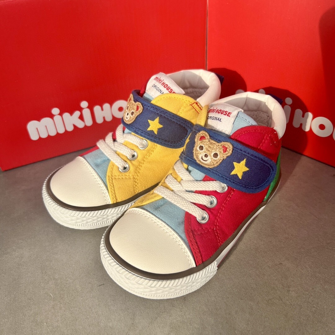 𝐌𝐢𝐤𝐢 𝐇𝐨𝐮𝐬𝐞 經典小熊彩虹魔術貼帆布鞋