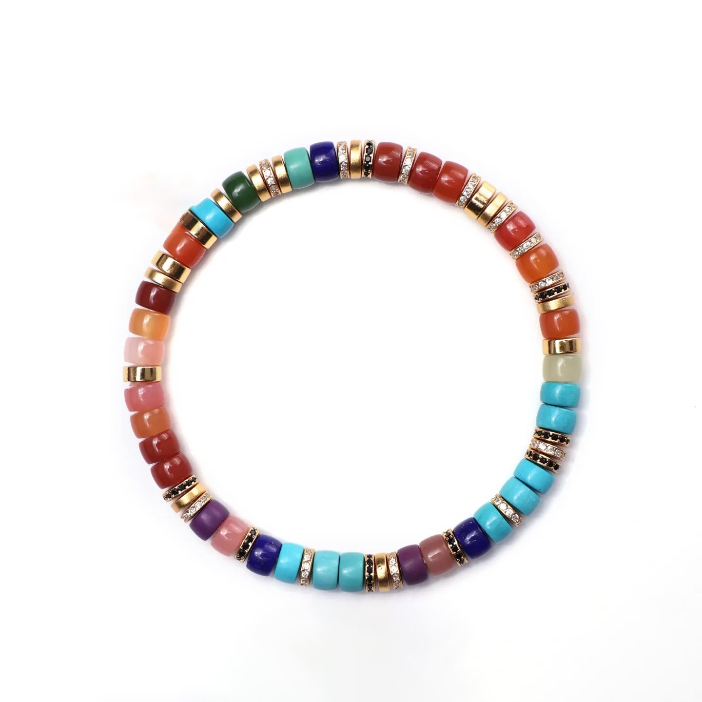 【寶石直切】多寶多功效多巴胺彩虹直切寶石等級水晶手鍊