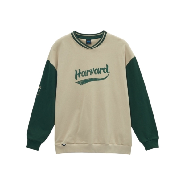 NCAA 長袖 大學T 卡其綠 V領 落肩 長T 中性 7455100431