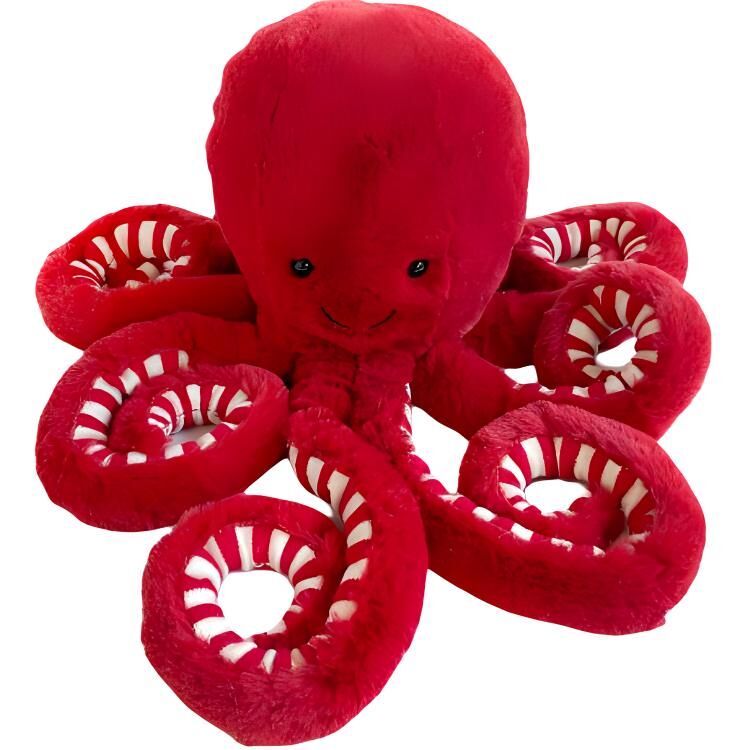 【代購】JELLYCAT Ocean Series Red Squid Dolls Plush Doll 27cm/47cm Height In Sitting Posture Jellycat-2408-0019