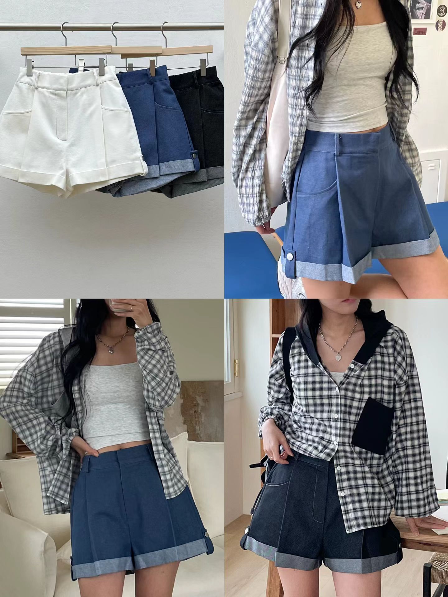 RF5018 後橡筋牛仔棉休閑短褲