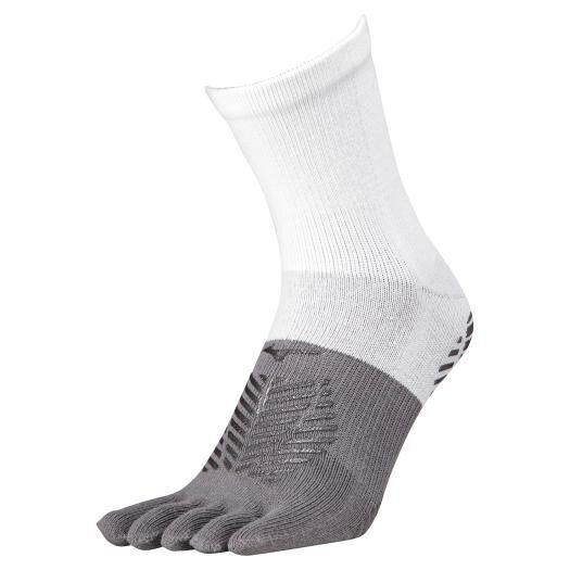 MIZUNO ZERO GLID SHORT SOCKS 運動五趾襪 (白灰色)