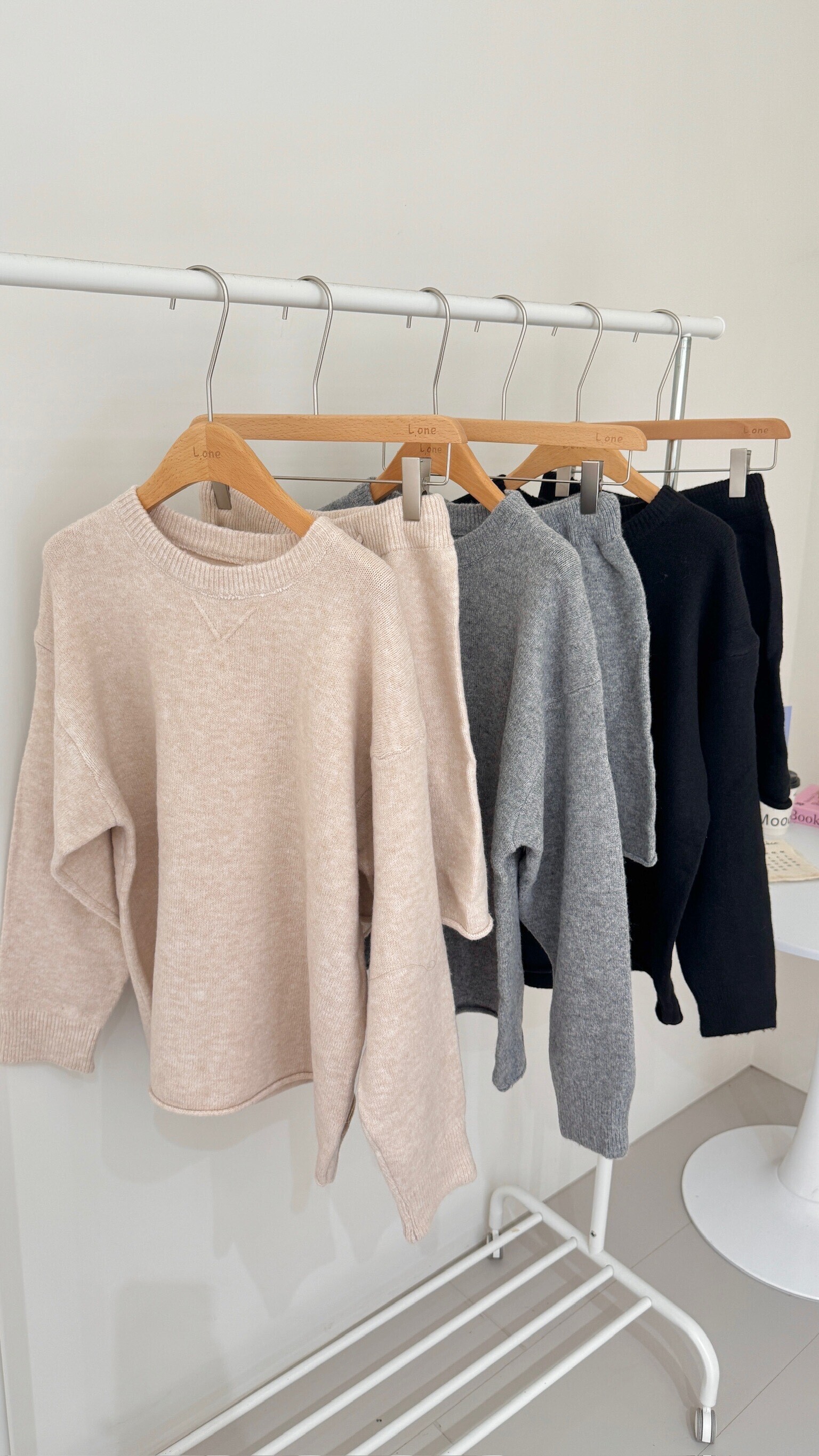 捲邊針織短褲套裝