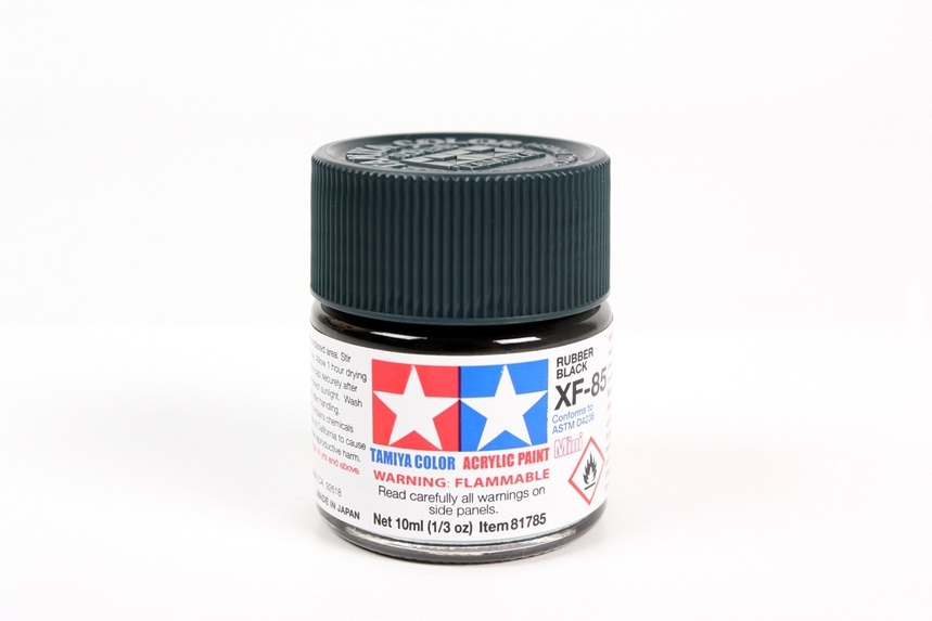 Tamiya 81785 XF-85 Water-based Model Paint, 10ml, Rubber Black