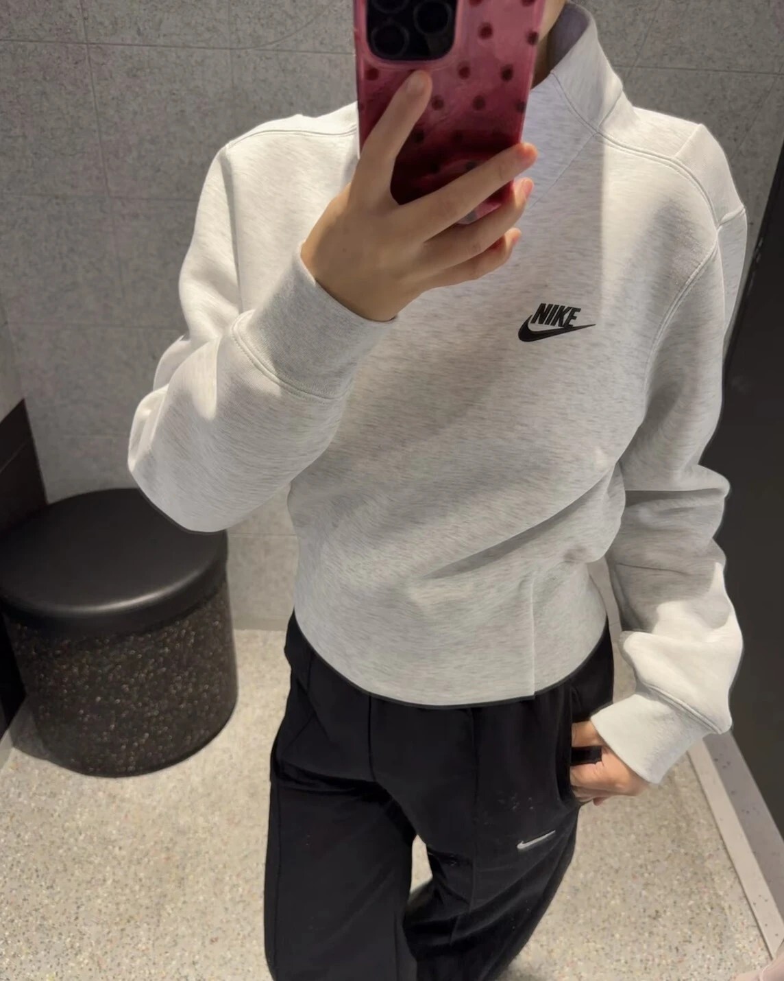 【預購】Nike Sportswear 刺繡LOGO 太空棉 灰色 立領衛衣 HV2797-013