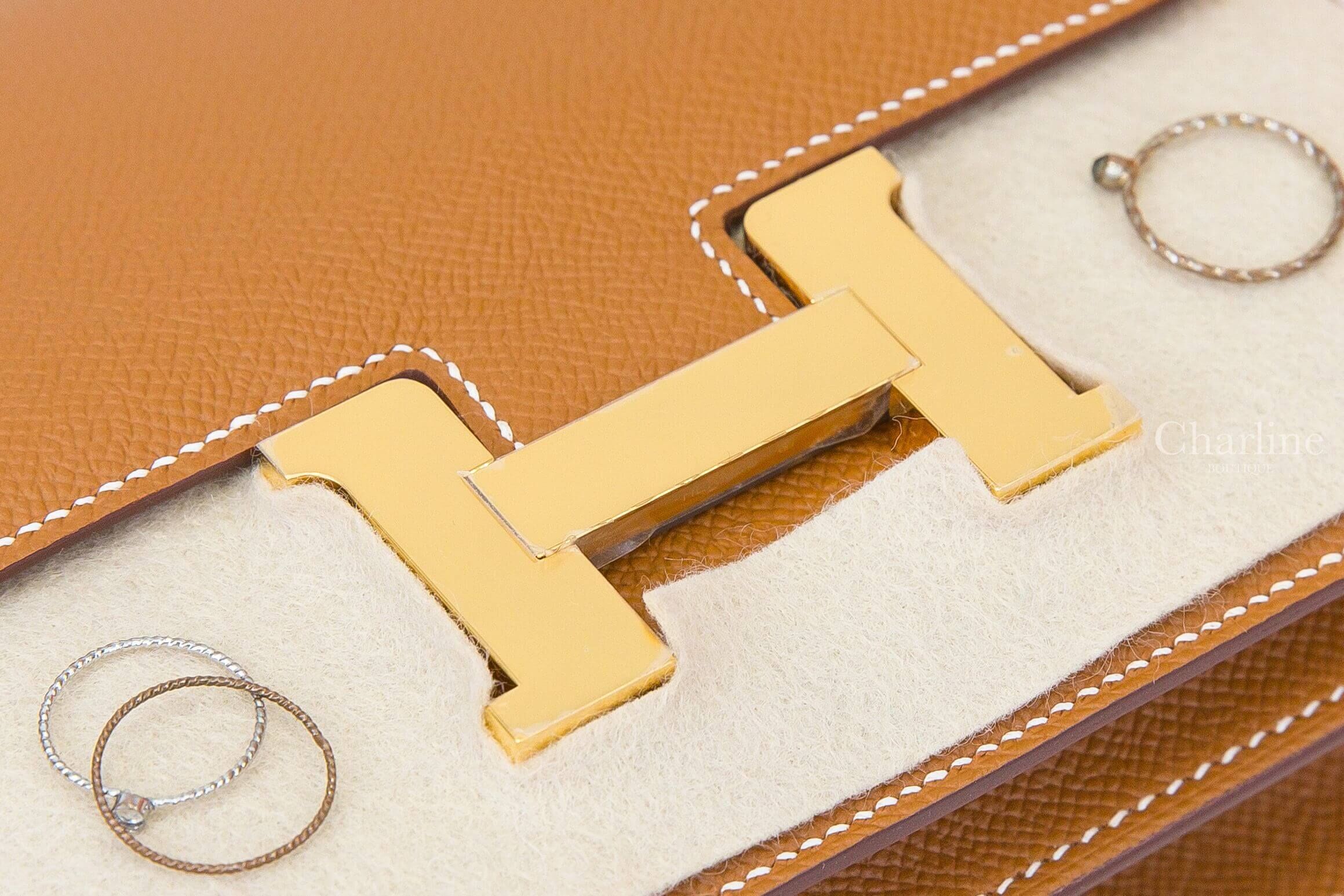 Hermès Mini Constance III 18cm 37 Gold Veau Epsom 焦糖色金釦鏡面款