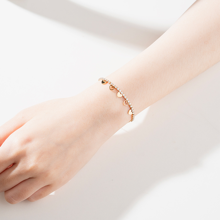 miramira心語｜星光軌道愛心手環/鍊C0034-金17491