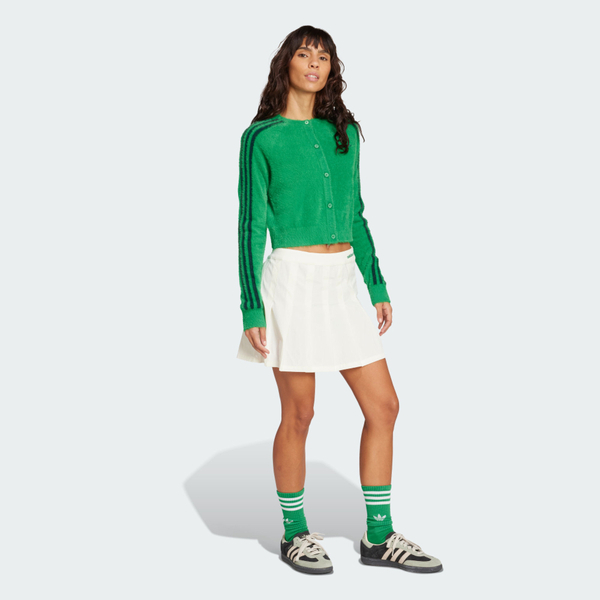 Adidas 愛迪達 Fluffy Cardigan JW5177 女 外套 夾克 休閒穿搭 運動外套 綠 黑 亞版