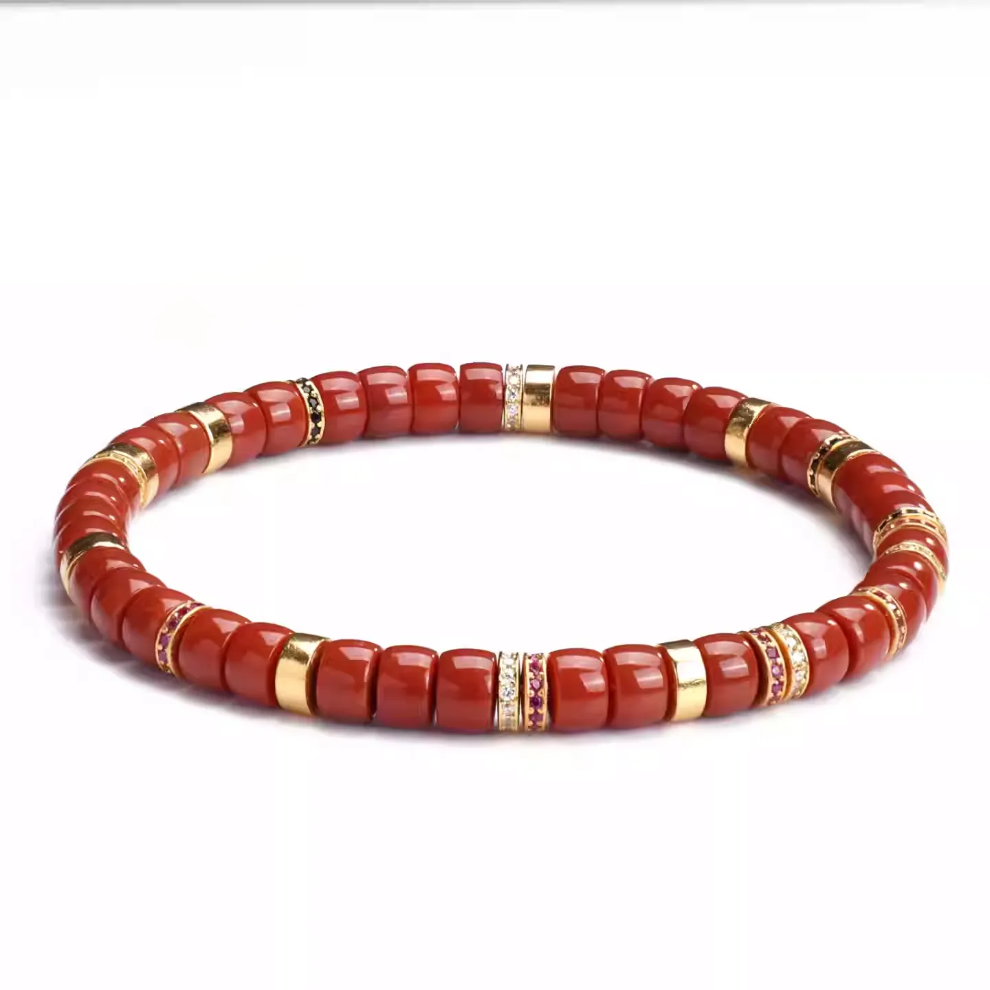 【寶石直切】稀有南紅瑪瑙直切寶石等級水晶手鍊