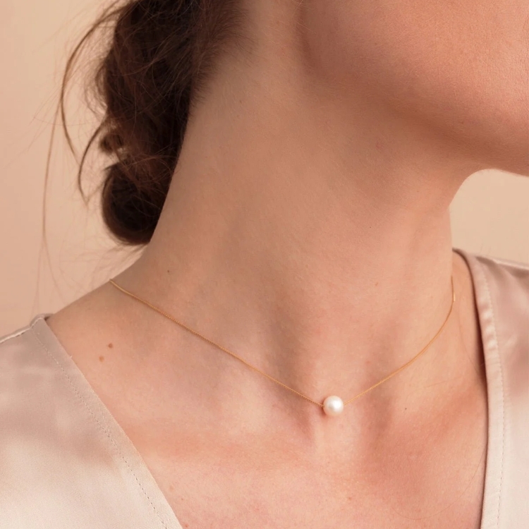 單珍珠項鍊(銀)