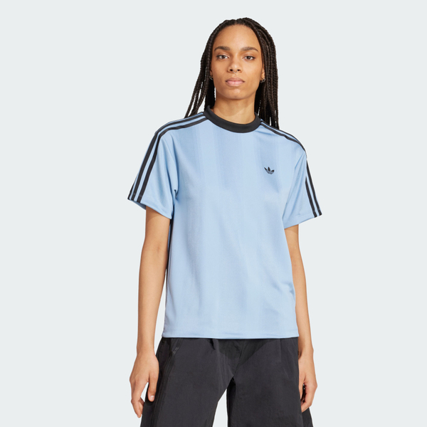 Adidas 愛迪達 Jacquard Tee JV9644 女 T恤 運動上衣 休閒短袖 藍 黑 亞版