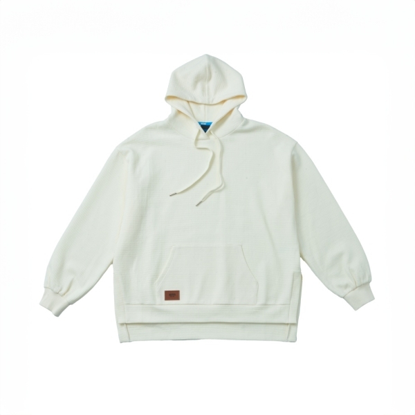 NCAA 帽T 米白 泡芙 格紋 落肩 連帽T 中性 7455105101