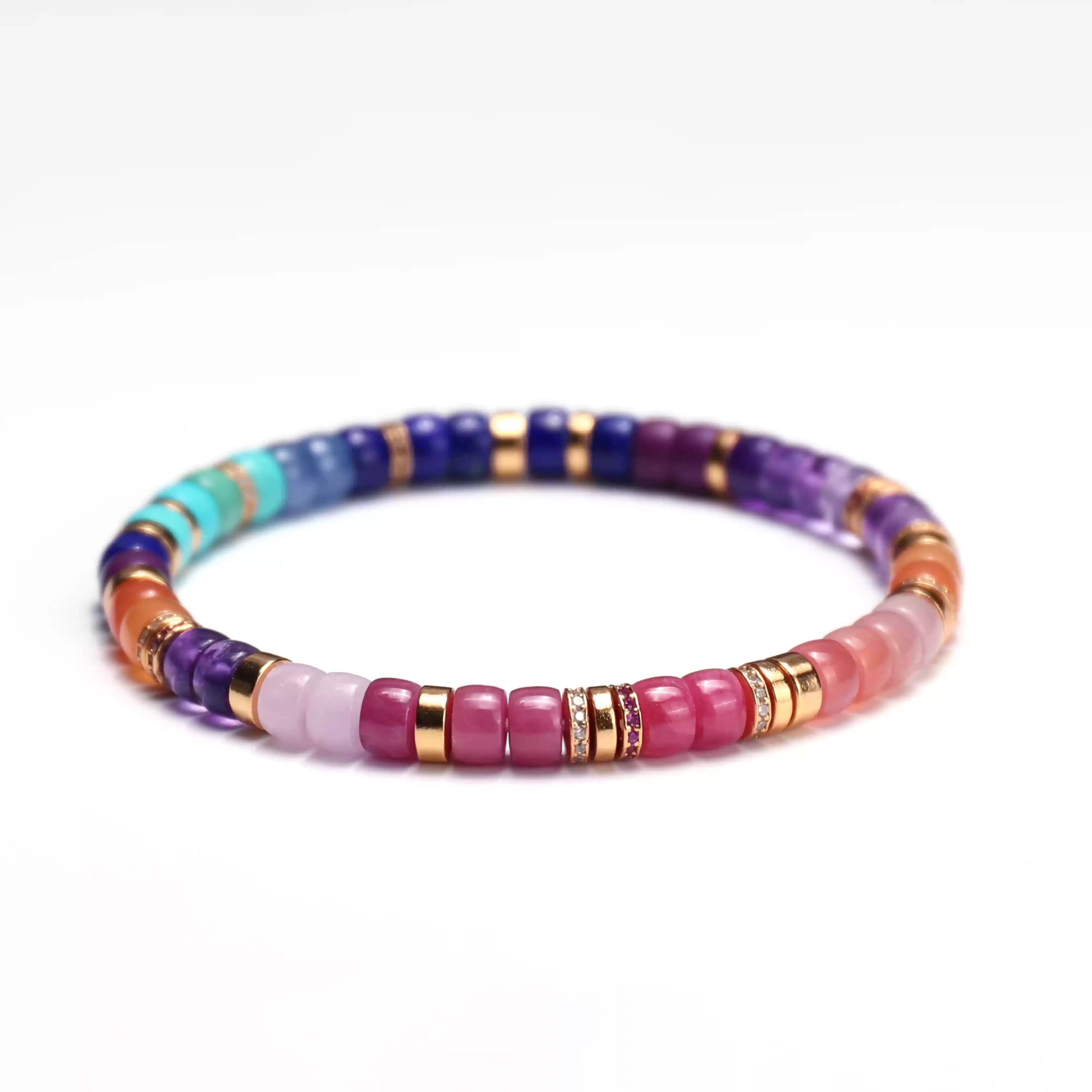 【寶石直切】彩虹多巴胺多寶全功效直切寶石等級水晶手鍊