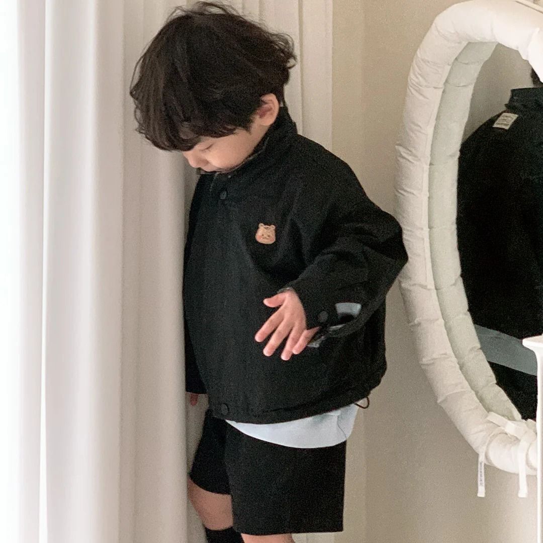 25F/W DTD百變格紋系列-雙面立領防風夾克 松鼠黑色